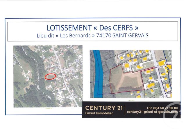 terrain à vendre - 1176.0 m2 - ST GERVAIS LES BAINS - 74 - RHONE-ALPES - Century 21 Cocar Immobilier
