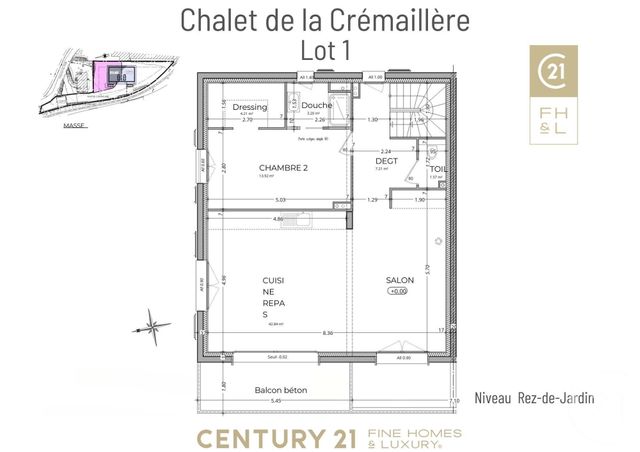 Appartement F6 à vendre - 6 pièces - 161.52 m2 - ST GERVAIS LES BAINS - 74 - RHONE-ALPES - Century 21 Cocar Immobilier