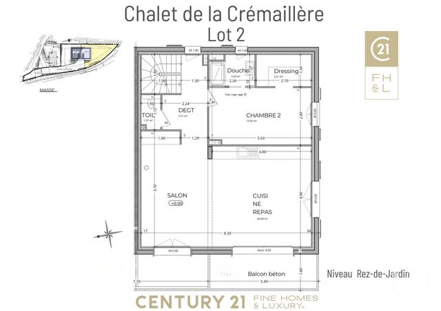 Appartement F6 à vendre - 6 pièces - 161.44 m2 - ST GERVAIS LES BAINS - 74 - RHONE-ALPES - Century 21 Cocar Immobilier